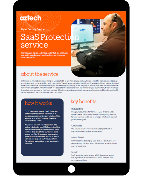 SaaS Protection Service - Tablet Datasheet